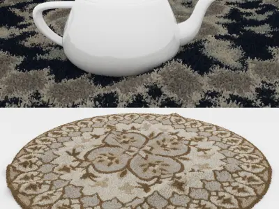 Round Rug Set 35 3D model