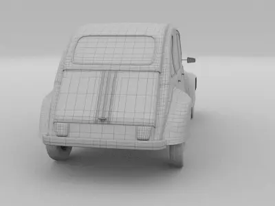 Citroen 2CV Low-poly 3D model
