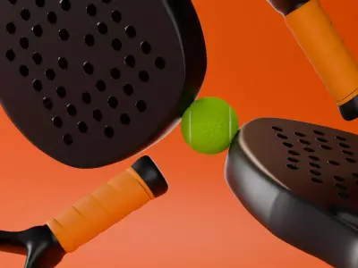 Paddle racket 3D model 3D model