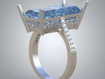 Diamond ring 0506 3D printable model Free 3D print model