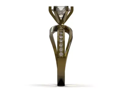 Luxury Solitaire Setting stl 3d Ring model sr0124 3D print model