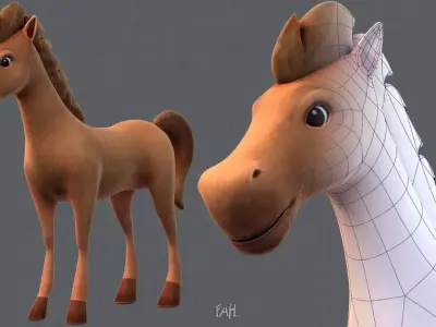 Horse V01 Low-poly 3D model