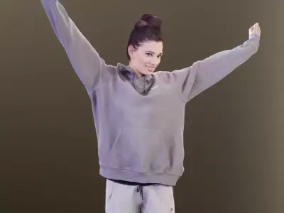 Myriam 10018 - Stretching Sport Girl Low-poly 3D model