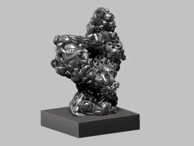 Modern Abstract robotic sculpture 169 3D print model