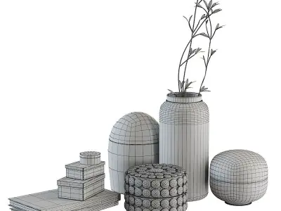 Decor set 3D model shop