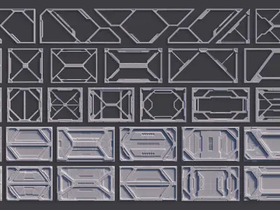 Sci-Fi Parts Kit Pack Vol 1-PBR Low-poly 3D model