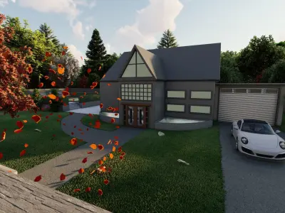 3D Villa With Garden 3D model