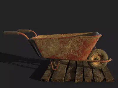 3D REALISTIC WHEEL BARROW MODELLING ONLY THREE THOUSAND POLYGON Low-poly 3D model