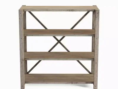 Wide Pottery Shelf A 02 Low-poly 3D model