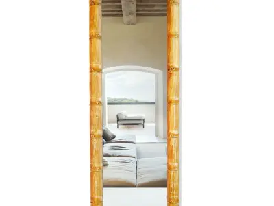 Wood Bamboo Floor Mirror 3D model