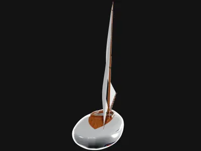 Racing Iceboat Low-poly 3D model