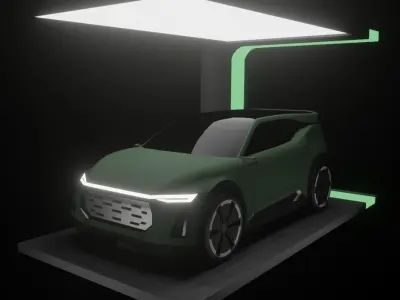 concept car design Low-poly 3D model