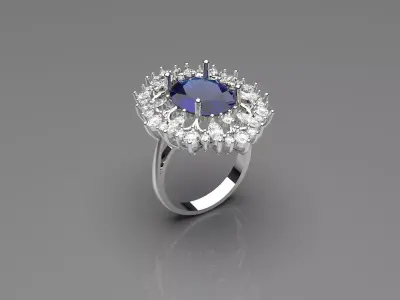 luxury diamond ring jr00029 3D print model