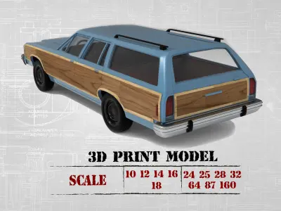 3D Printed Car LTD Country Squire Terminator2 Judgment Day  3D print model