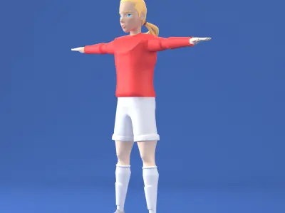 Sport Girl Football Soccer Player 3D Model 3D model