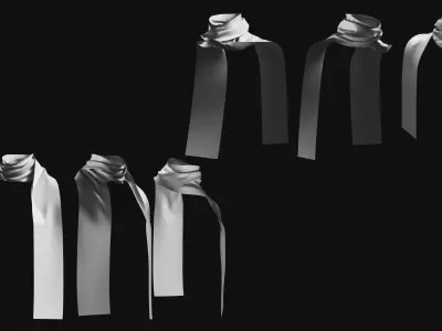 Basemesh Scarf Tie Collection 3D model