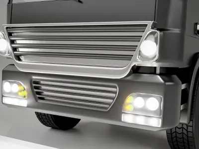 Dry bulk tanker trailer truck  Low-poly 3D model