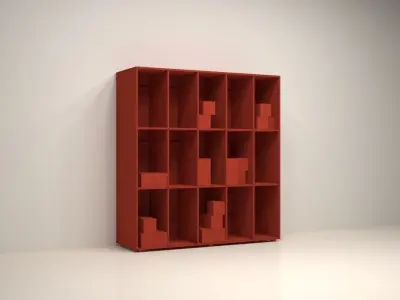Wood Bookcase Free 3D model