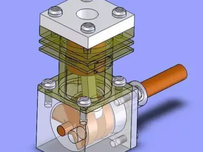 2 stroke engine Free 3D model