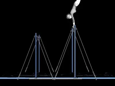 Human gymnastics -uneven bars  3D model