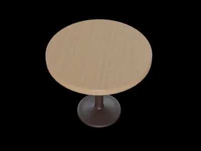 Round Sienna Dining Table pine wood Low-poly 3D model