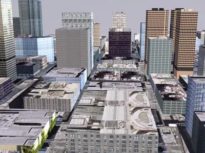 Modern urban high-rise buildings building ancillary buildings 3D model