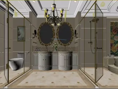 Bedroom and Bathroom  3D model