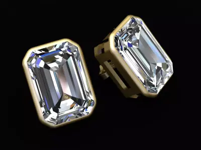 MOISSANITE STUD EARRING 3D PRINTABLE MODEL 3D print model