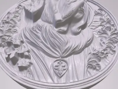 St Bernard 1 basrelief for 3D printing 3D print model