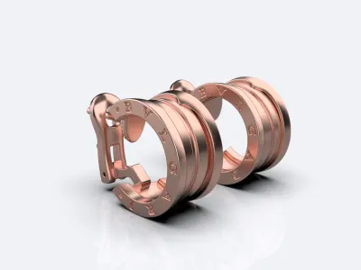  Earrings Bvlgari B  3D print model