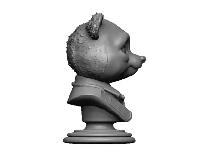 panda head bust 3D print model