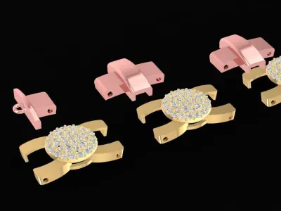 Luxury Pave Round Link Bracelet for Women  2554 3D print model