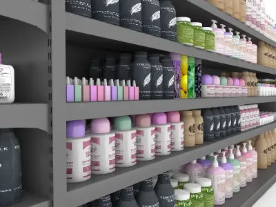 cosmetic product market stand 10 Low-poly 3D model