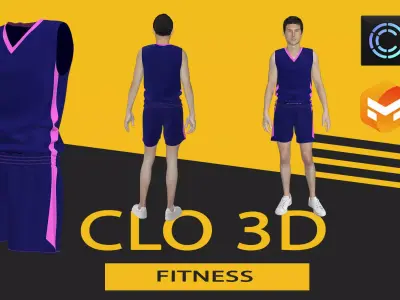 fitness dress Marvelous Designer or Clo3D ZPRJ 3D model