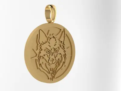 Wolf pendant 3D print model
