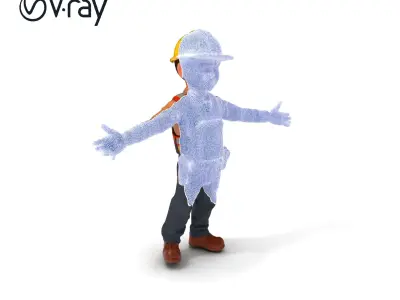 Construction Worker Character Model Pack Low-poly 3D model