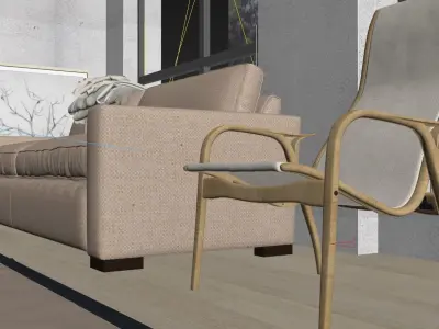 Living Room Low-poly 3D model