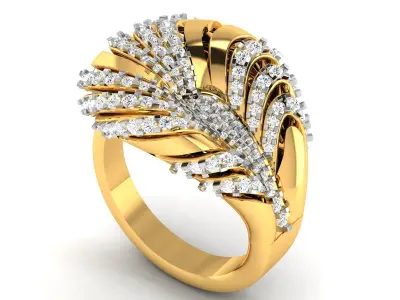 RINGS 3D print model gold diamond ring 3D print model
