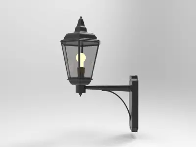 lantern F outdoor wall light with candle 3D model