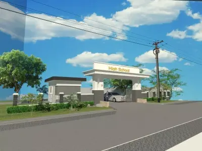 the high school gate 3D print model