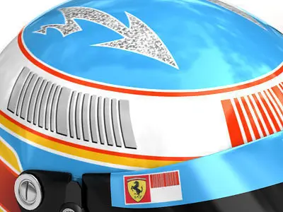 Helmet F1 2010 Fernando Alonso 3D model