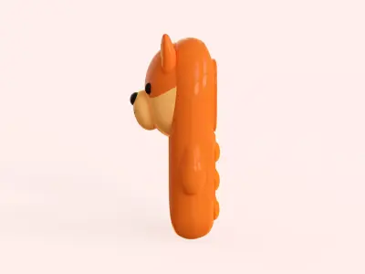 Fox Phone Toy  Low-poly 3D model