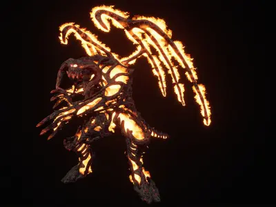 Hell demon undead low-poly game engine ready 3D model Low-poly 3D model