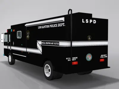 SWAT Police Bus Low-poly 3D model