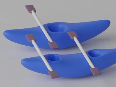 Cartoon Kayak 3D model