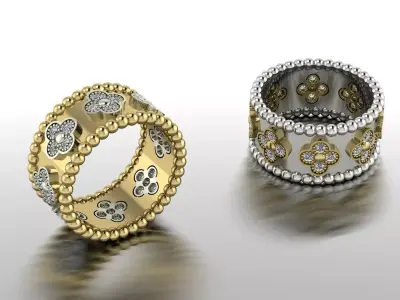 Brand Jewelry Ring Gold  3D print model