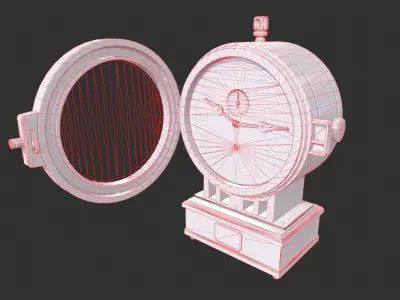 Vintage Clock Low-poly 3D model