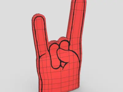 Foam Finger 3 Low-poly 3D model