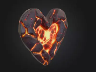 Molten Heart Low-poly 3D model