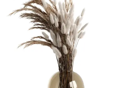 A bouquet of dry plants 3D model